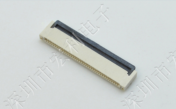 樱桃在线视频网站FPC插座翻蓋式FFC間距0.5mm 32p針腳位H2.0mm 前插後翻連接器