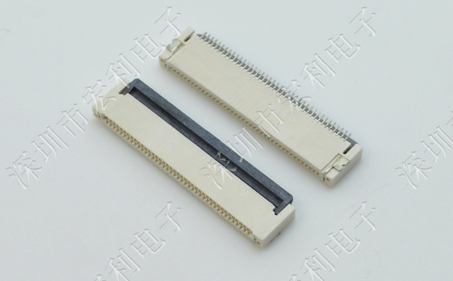 樱桃在线视频网站FPC插座翻蓋式FFC間距0.5mm 36p針腳位H2.0mm 前插後翻連接器