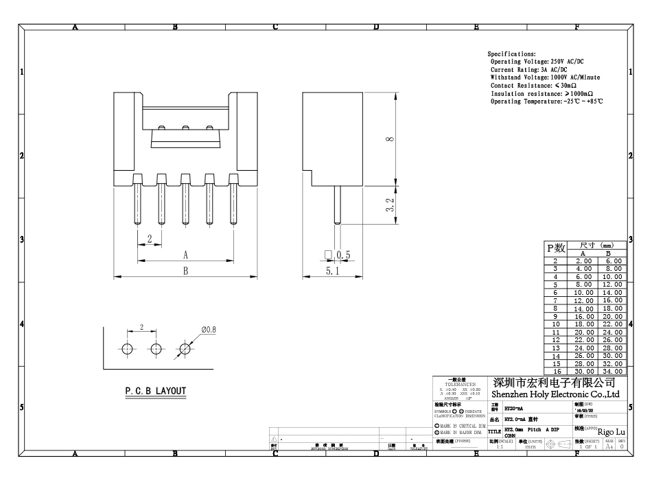 HY2.0-3A 帶扣直針 帶扣膠殼 帶扣插頭2.0MM間距 插座護套環保,樱桃在线视频网站